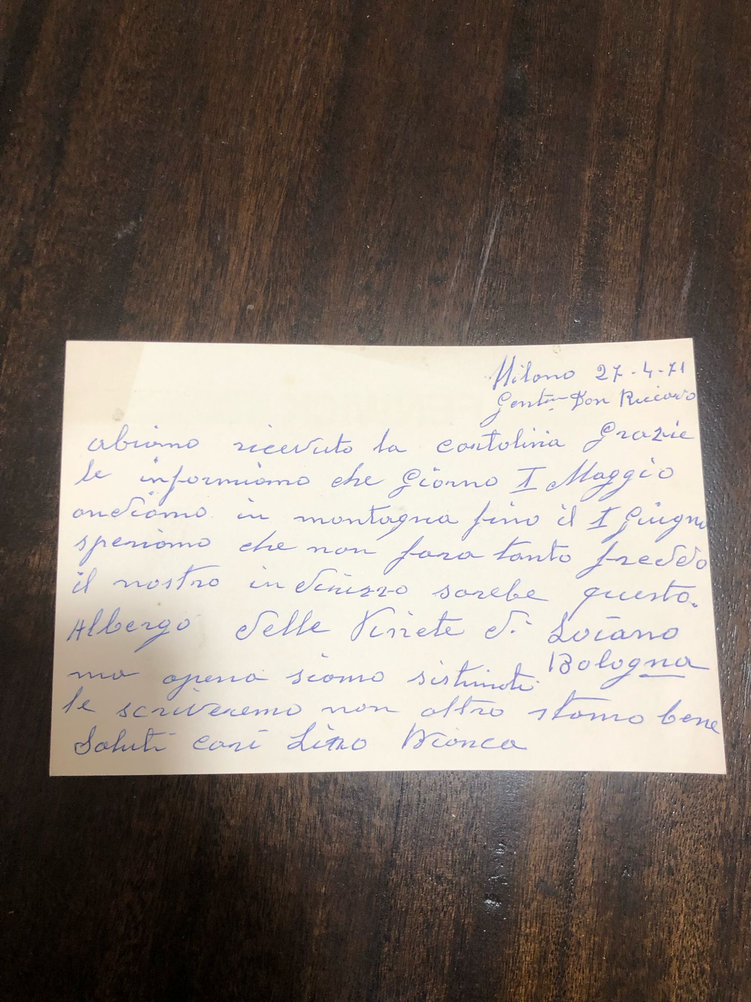 Lettera Lino Bianca