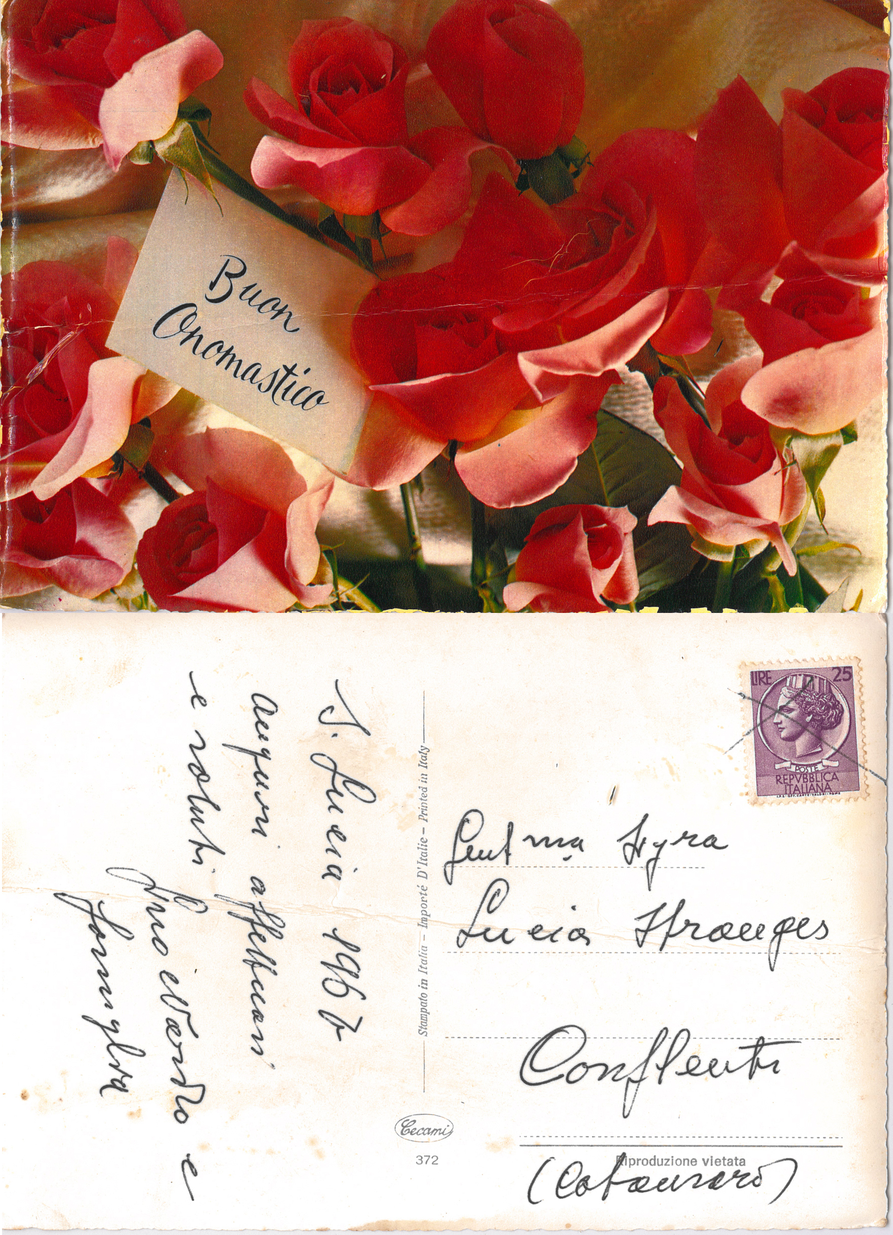 Cartolina Lino Nardo e famiglia