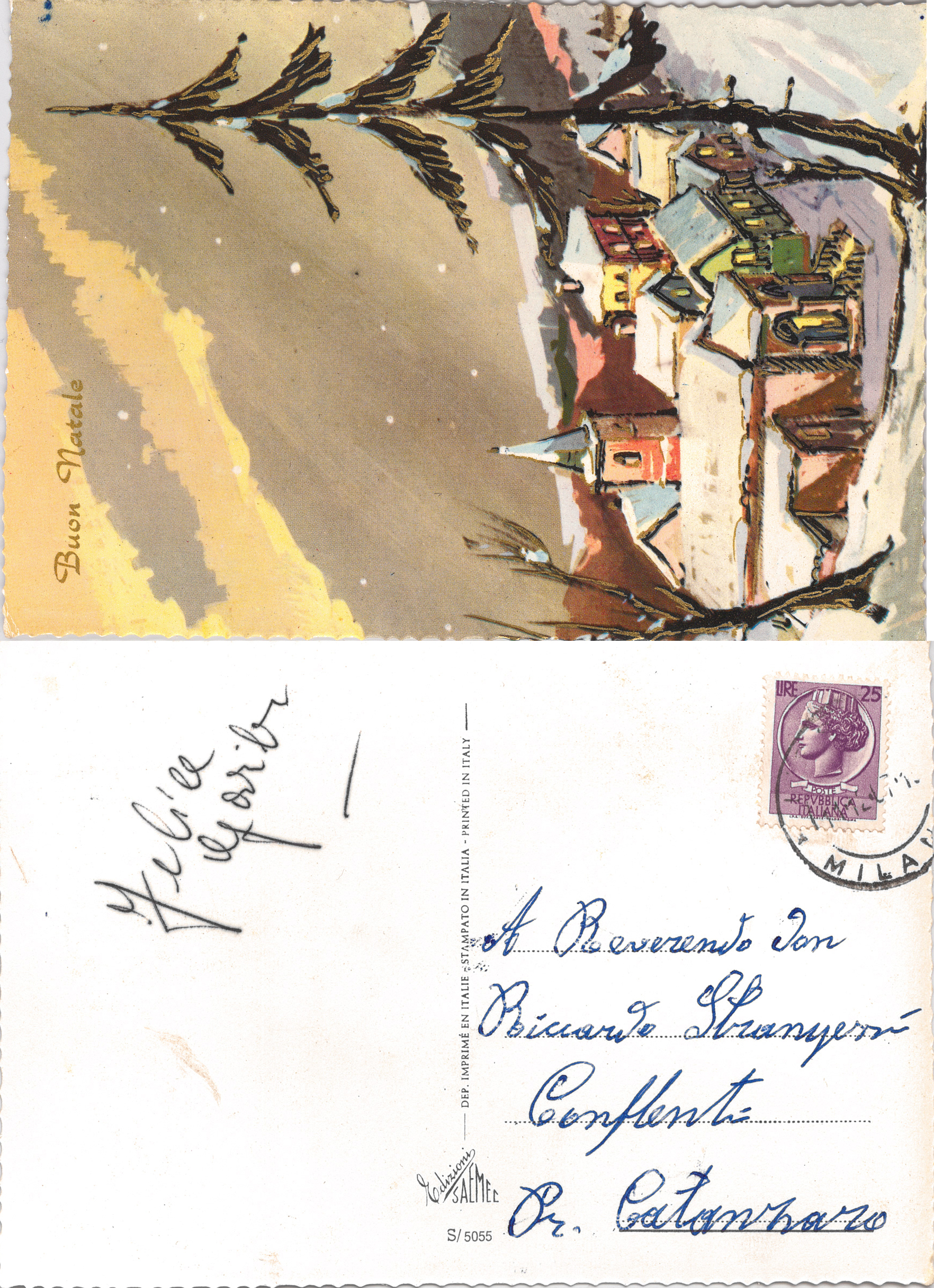 Cartolina a Don Riccardo Stranges