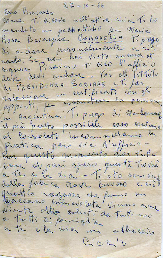Lettera di Ciccio