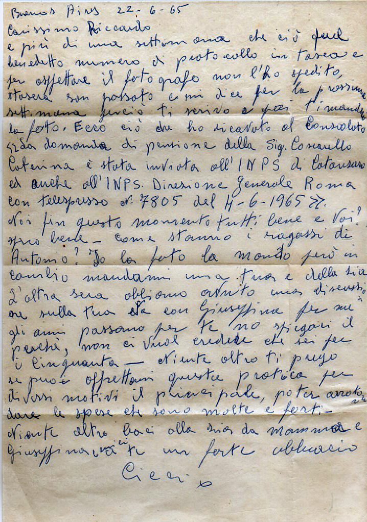 Lettera Francisco Mirko
