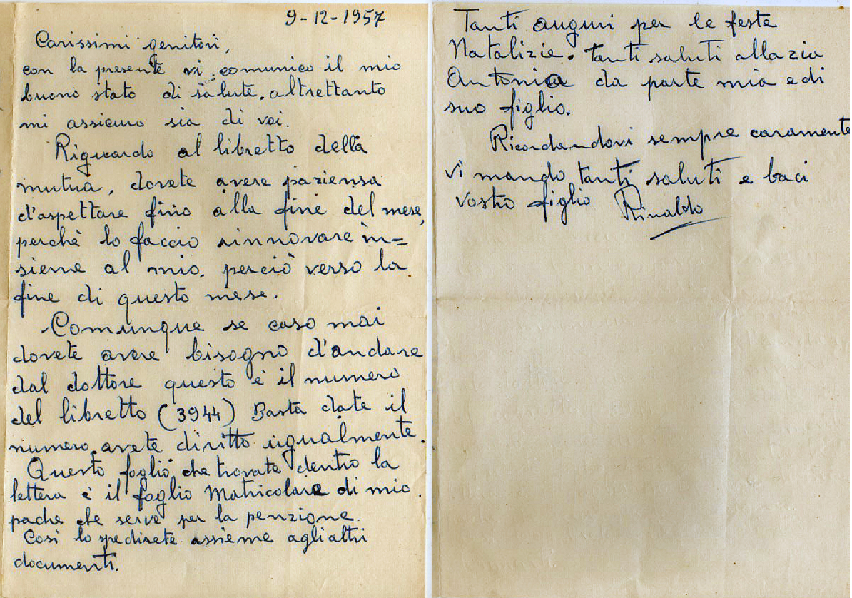 Lettera Rinaldo Isabella