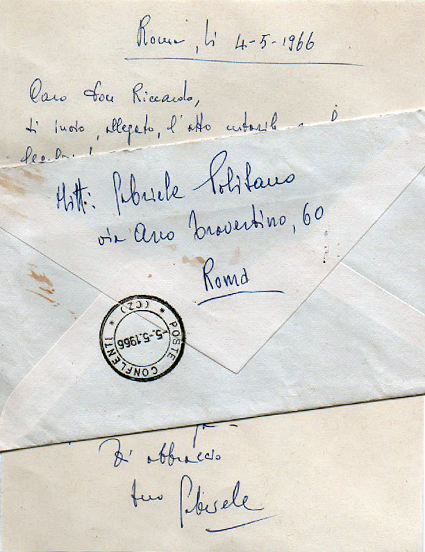 Lettera di Gabriele Politano