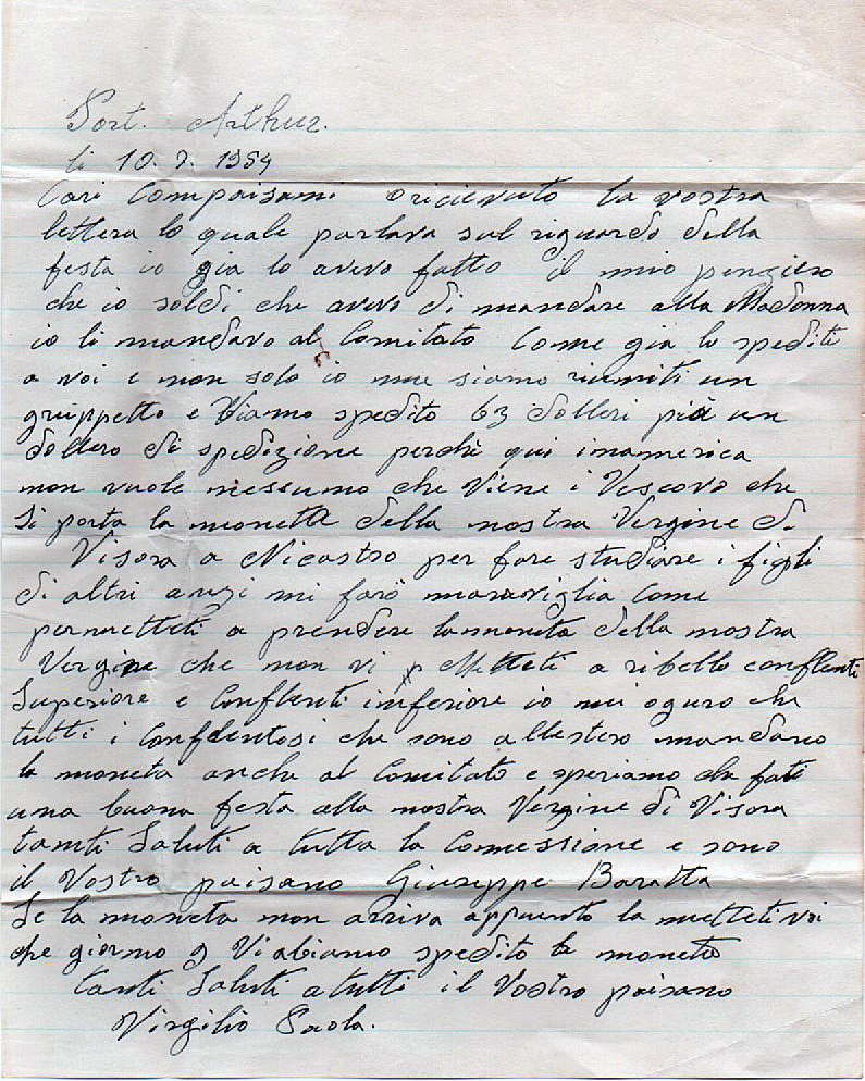 Lettera Virgilio Paola